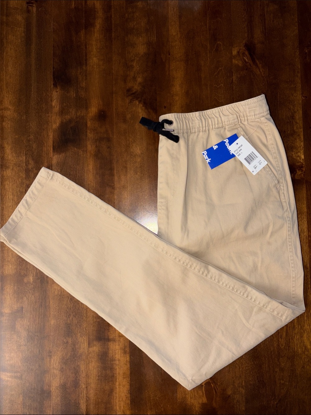 Men's Drawstring Chino Pants Casual Stretch Khakis NWT Large
